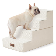 ZOMISIA dog stairs four-steps gray show sturdy foam platform for easy sofa access