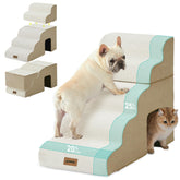 ZOMISIA dog stairs assembled in beige offer stable access to high furniture