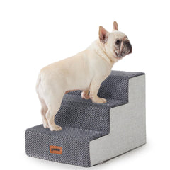 ZOMISIA dog steps close up shows plush cover and non slip base for stable sofa access