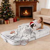 ZOMISIA human-dog-bed-giant-71x43-foam-mat provides roomy nap space for adults and pets.
