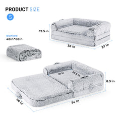 ZOMISIA human dog bed size guide highlights large 54x38 footprint for families