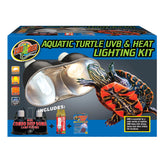 Zoo Med Aquatic Turtle UVB Heat Lighting Kit front view dual fixtures for basking and warmth