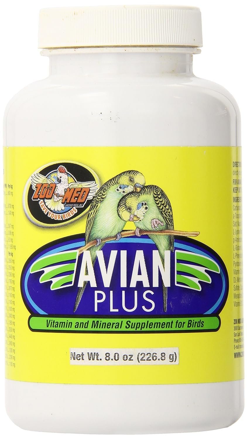 Zoo Med Avian Plus powder adheres to seeds for easy supplementation