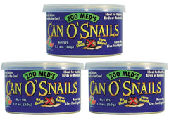 Zoo Med Can O' Snails pack—1.7 oz cans ready for reptile feeding enrichment.