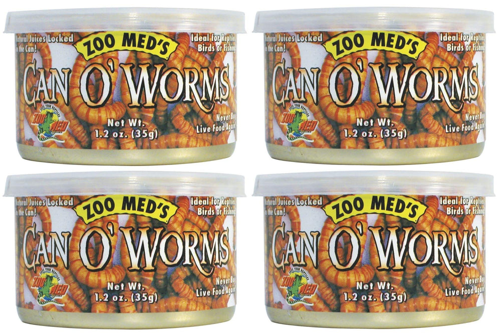Zoo Med Can O' Worms medium mealworms in a can for convenient reptile feeding and easy digestion.