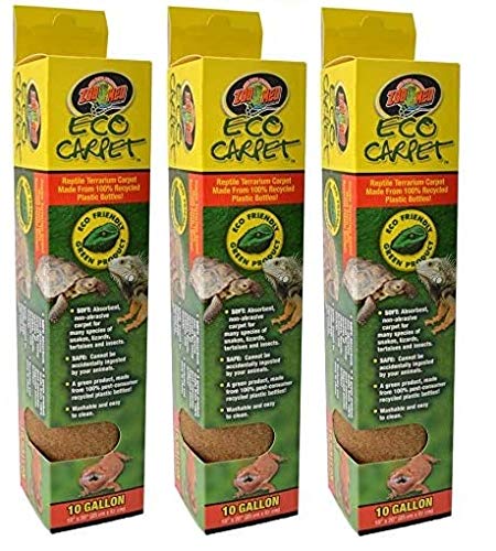 Zoo Med Eco Carpet tan 10 gallon 10x20 – washable, safe reptile flooring.