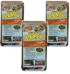 Zoo Med Hermit Soil coconut fiber brick 600g pack expands to 7–8 liters substrate for hermit crab habitats