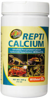 Zoo Med Repti Calcium bottle ready for easy calcium dusting on reptile meals