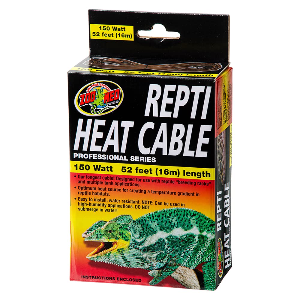 Zoo Med Repti Heat Cable coiled on workbench for terrarium heating.