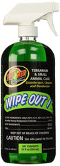 Zoo Med Wipe Out 1 disinfectant bottle for terrariums, reduces bacteria and odors.