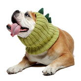 Zoo Snoods Dinosaur Costume closeup shows elastic band for adjustable warmth