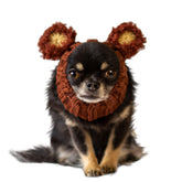 Zoo Snoods fuzzy bear costume dog face close-up for warmth and style.