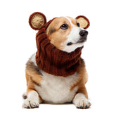 Zoo Snoods Grizzly Bear costume knit keeps pets warm on chilly strolls.
