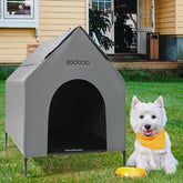 Zooba 29-inch 2-in-1 dog house offers versatile indoor-outdoor shelter for medium dogs.
