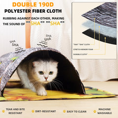 ZOOGUD cat play mat nature design closeup showcases greenery and 3D foliage