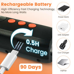 Zoomcritter ultrasonic dog bark deterrent LED flashlight in use during night walks.