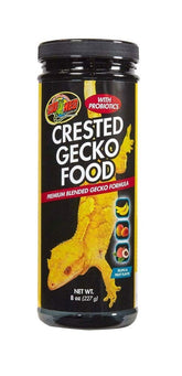 Zoo Med Crested Gecko Food tropical fruit 8oz packaging promotes balanced nutrition for omnivorous geckos.