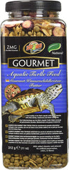 Zoo Med Gourmet Aquatic Turtle Food 2-pack front view for easy feeding.