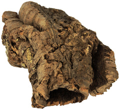 Zoo Med natural cork bark round extra large half-bark shown as natural hiding spot in terrarium