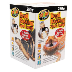 Zoo Med 250W lamp side angle showing compact heat distribution