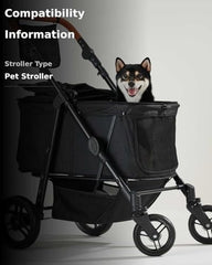 Zoosky dog stroller all-terrain wheels for smooth rides on grass or pavement.