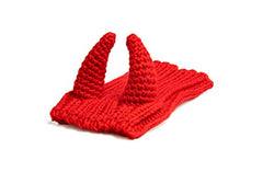Zoo Snoods Red Devil Dog Costume ear coverage during winter adventures.