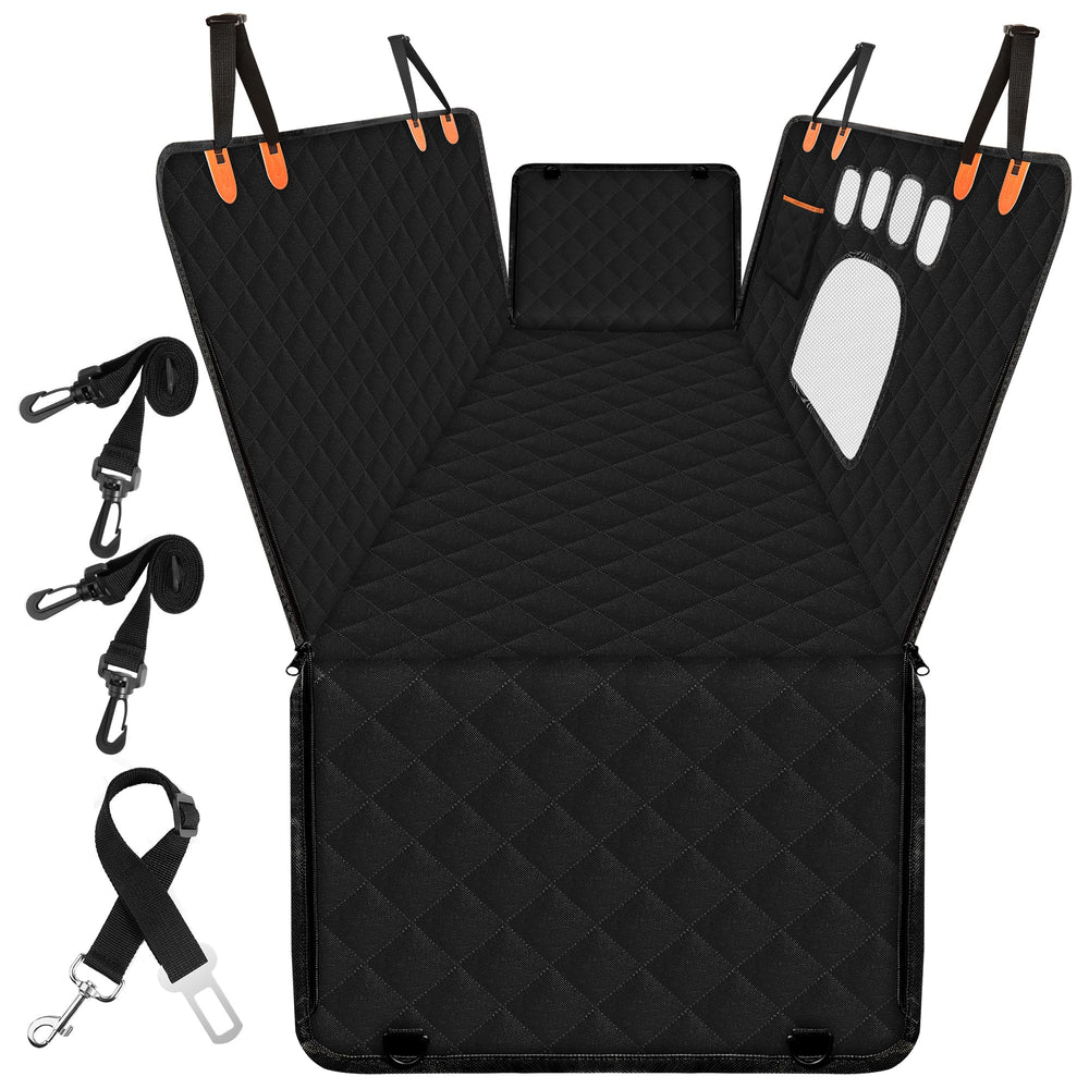 Zoramey back seat pet cover with mesh window promoting airflow for calmer rides.