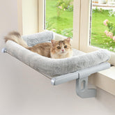 Zoratoo cat window sill perch closeup with large bolster for cozy snuggling