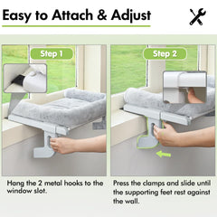 Zoratoo cat window sill perch no suction design for secure fit