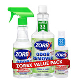 ZORBX Unscented odor eliminator 2oz travel bottle for quick deodorizing on the go.