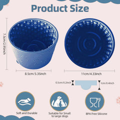 ZOURYNUA dog slow feeder bowl inside view highlighting treat-dispensing surface