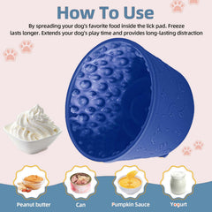 ZOURYNUA dog slow feeder bowl with suction-cups securing it during meals