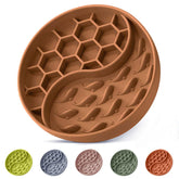 ZOURYNUA slow feeder bowl brown close-up highlighting silicone texture for extended eating