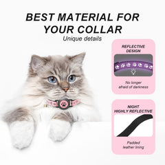 ZOWPET GPS cat collar pink breakaway buckle for safe outdoor play.