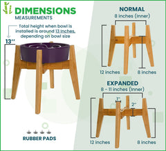 ZPirates bamboo bowl stand slanted feet provide stable, floor-friendly dining.