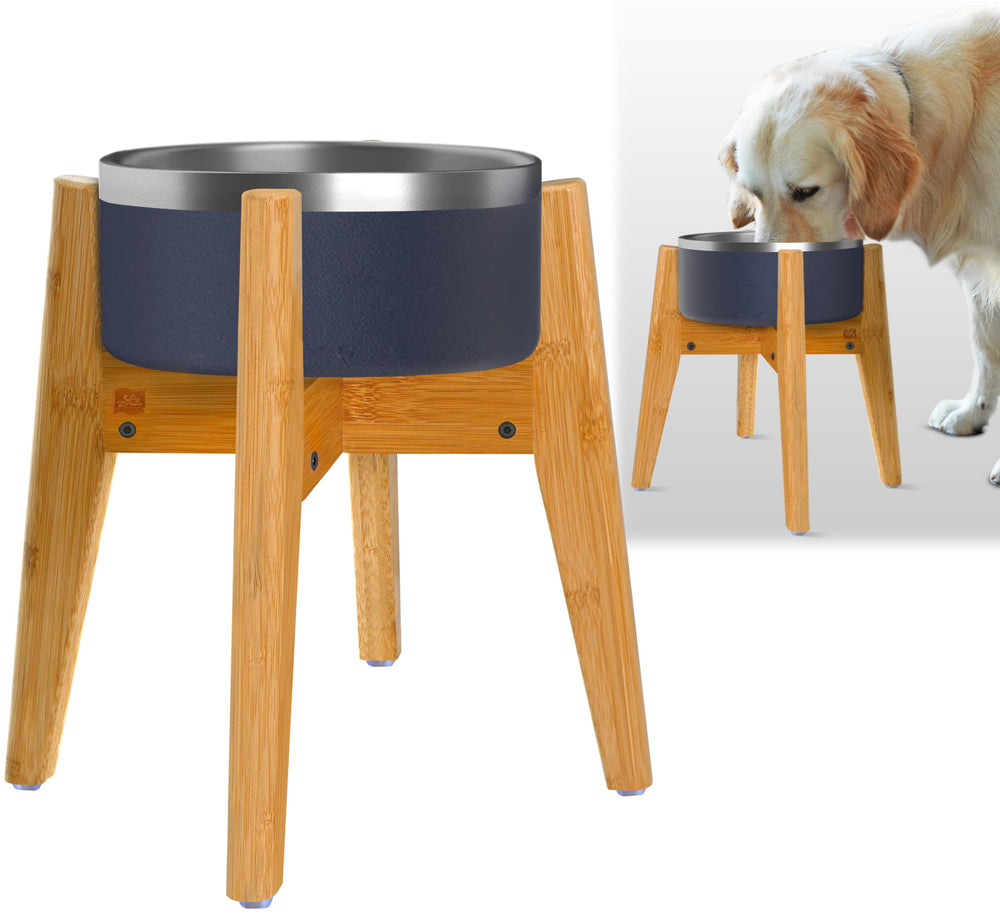 ZPirates dog bowl stand 12-inch height with adjustable rails for versatile large-breed feeding.