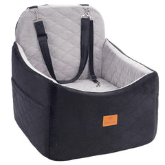 Ztinng dog car seat front view shows roomy footprint for small to medium pets