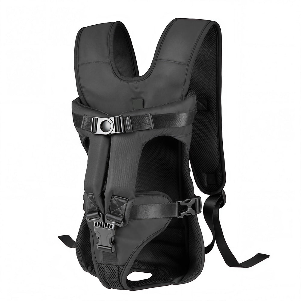 ZTVA dog backpack legs-out front carrier provides secure support during walks.