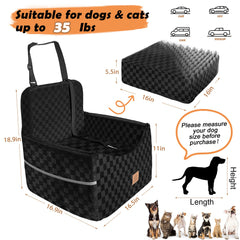 Zuffeloria dog car seat shows built in safety leash for secure journeys