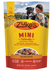 Zuke's Mini Naturals chicken-first-ingredient highlights real chicken as primary flavor.