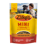 Golosinas Zuke’s Mini Naturals de pollo, recompensa suave para perros.