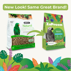 ZuPreem pellets vegetable-rich formulation closeup for healthy diet variety.