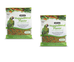 ZuPreem VeggieBlend pellets in package front promote daily balanced nutrition for parrots.