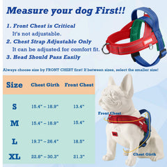 ZUVANO soft red dog harness back-strap view highlights secure fit and easy lift handle