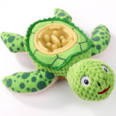 ZYBDP green turtle plush with slow feeder bowl for extended play sessions.
