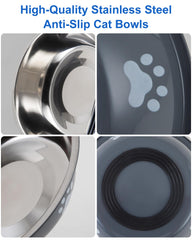 ZYUTONG 16 oz capacity bowls ideal for wet food, dry kibble, or water.