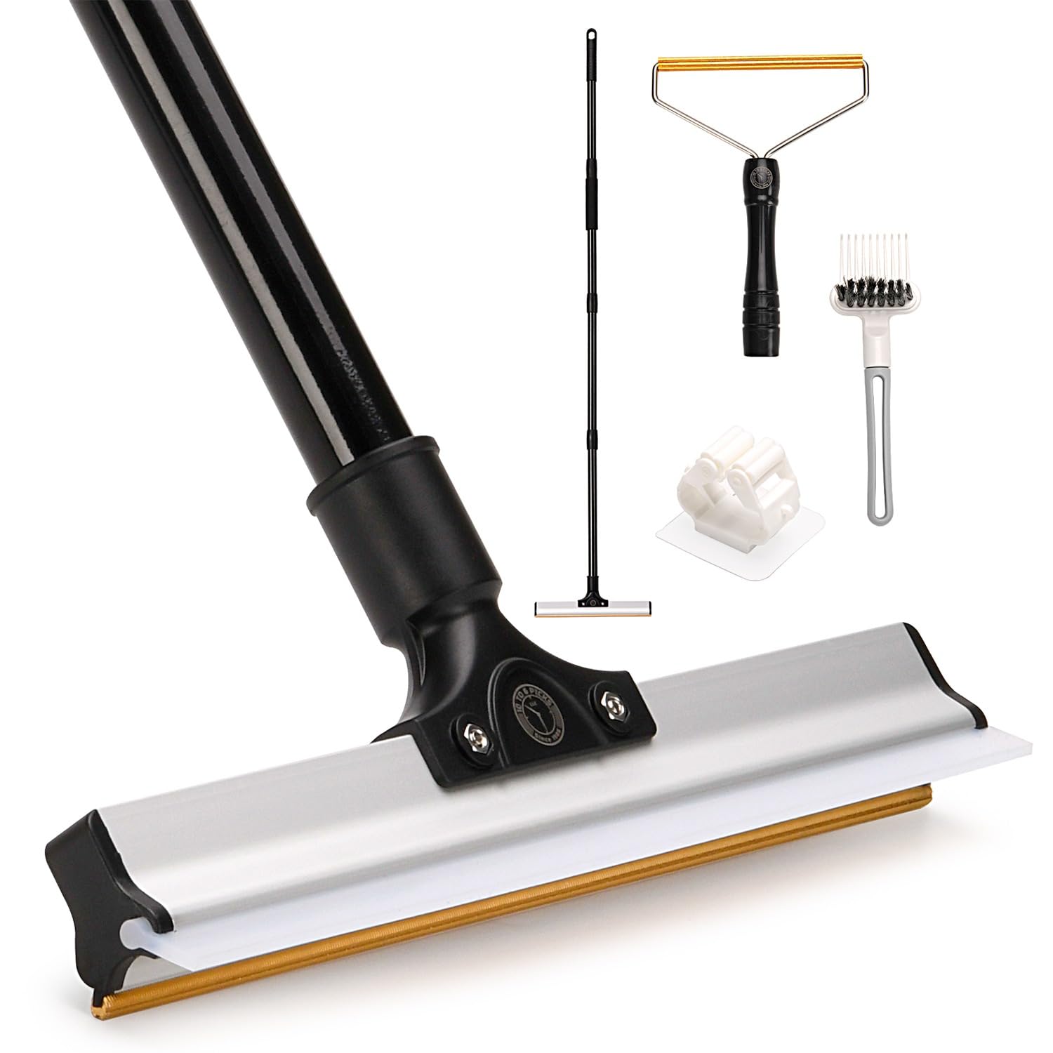 10 TO 6 PICKS versatile pet hair removal broom for furniture and surfaces.
