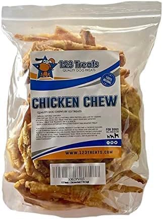 123 Treats chicken feet dog treats 16-ounce bag ready to share