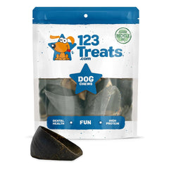 123 Treats hooves for dogs 25-count pack: long-lasting chews for dogs.