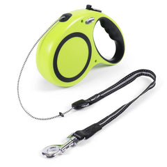 131RRYVY 30ft retractable leash extended enables safe, flexible walks for dogs up to 77 lbs.